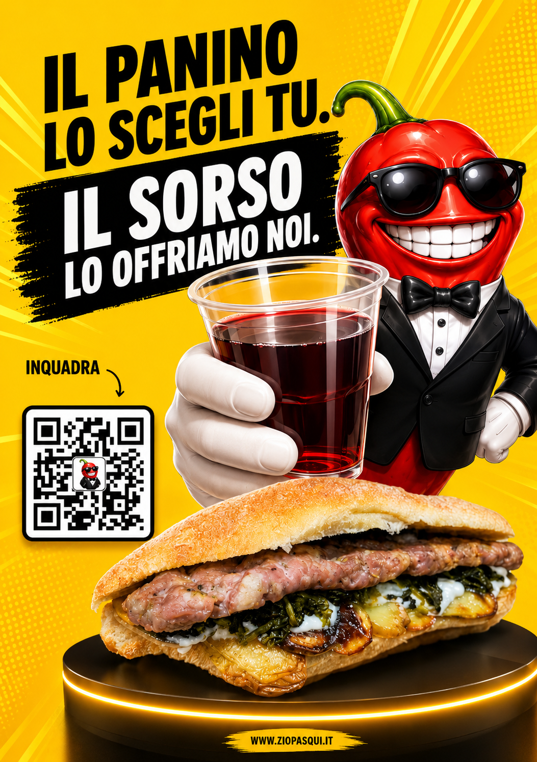 Il panino lo scegli tu, il sorso lo offriamo noi